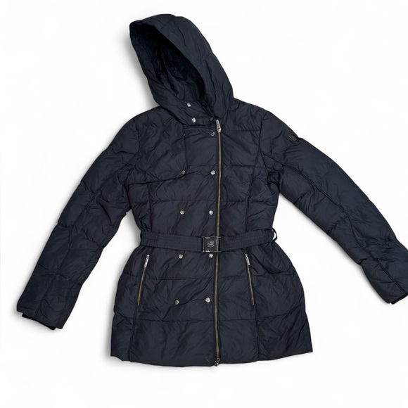 ADD Italy Goose Down Parka Coat Belted Size U.S. 4 - Picture 1 of 9